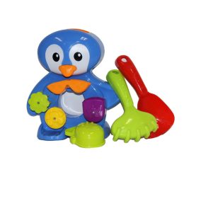   Pingvin formájú homokozó készlet malommal és kiegészítőkkel.