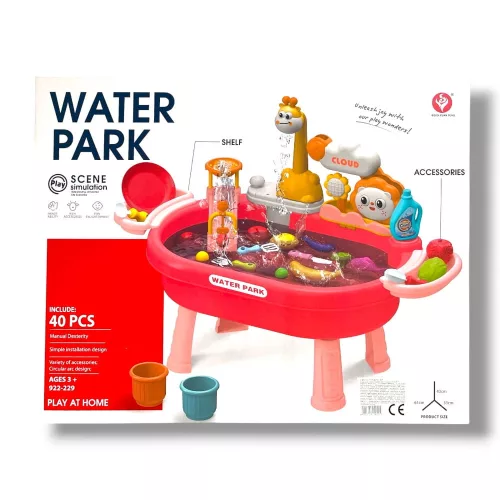 Vízimóka asztal klt., el.,+ mosogató+ étel kieg., 61x43 cm, 44x35 cm dob.