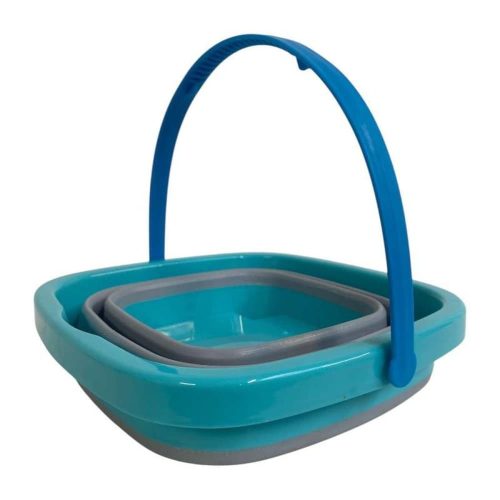 Összecsukható homokozó vödör, több színben, 22x16 cm.