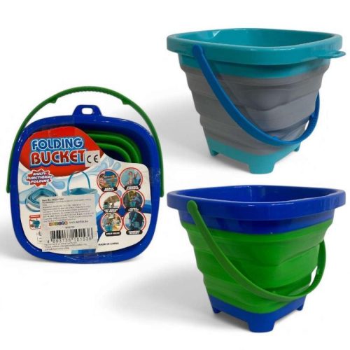 Összecsukható homokozó vödör, több színben, 22x16 cm.