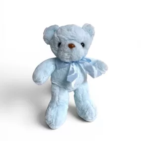Plüss maci, szalaggal, 31 cm, zacsk.