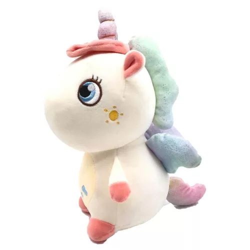 Bébi plüss unikornis, hímzett szemű, 3 szín 22 cm.