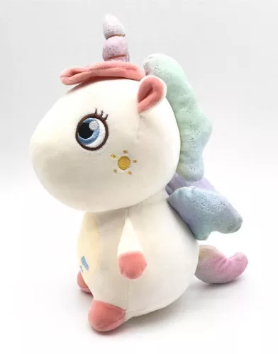 Bébi plüss unikornis, hímzett szemű, 3 szín 22 cm.