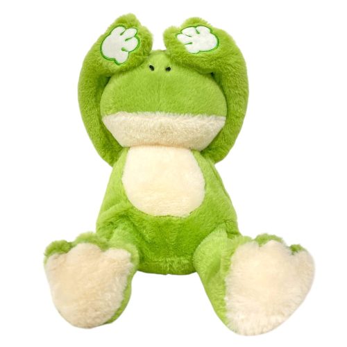 Kukucs béka, plüss, mágneses kéz-szem, 34 cm, zacsk.