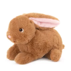 Plüss nyúl, barna, ülő, környezetbarát, 19 cm