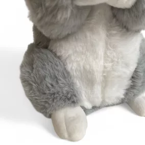 Plüss nyúl, szürke, ülő, 22 cm