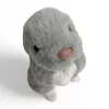 Plüss nyúl, szürke, ülő, 22 cm