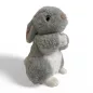 Plüss nyúl, szürke, ülő, 22 cm