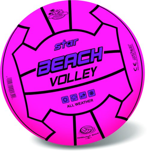 Labda, Beach Volley, strand röplabda, fluoreszkálós, 3 szín, 21 cm
