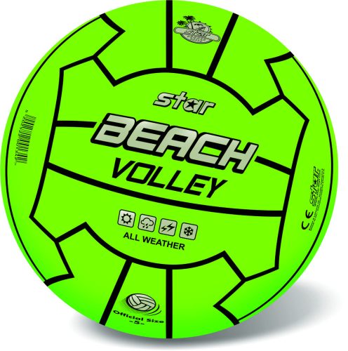 Labda, Beach Volley, strand röplabda, fluoreszkálós, 3 szín, 21 cm