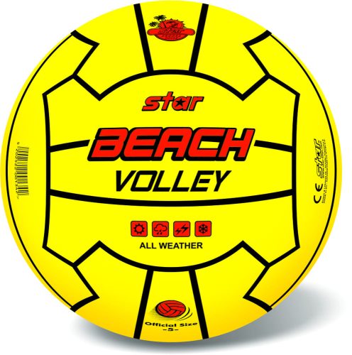 Labda, Beach Volley, strand röplabda, fluoreszkálós, 3 szín, 21 cm