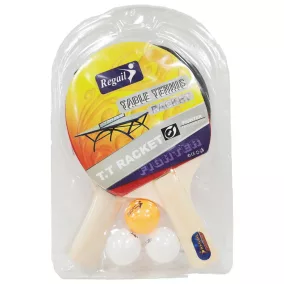   Ping-pong ütő készlet 3 labdával, 19x30 cm, PVC csomagolásban.