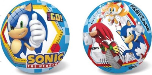 Sonic a sündisznó mintás labda, 23 cm átmérőjű gyermekjáték.