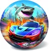 Gyors autós labda, 23 cm-es, élénk színekben, gyerekeknek.