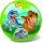 Jurassic World mintás labda, 14 cm-es, gyermekeknek ajánlott.