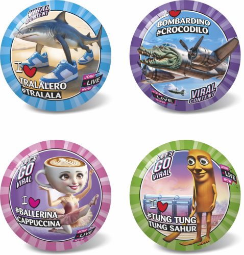 Labda, Brainrot, nem jog, 4 féle, 23 cm