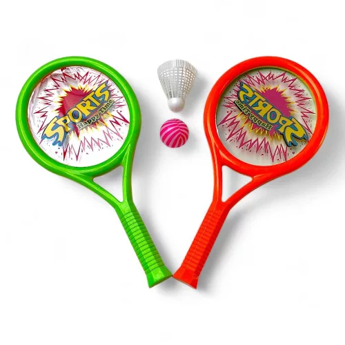 Gyerek ütő készlet 2 db labdával, 18x38 cm, hálós csomagolásban.