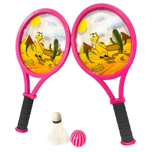 Ütő klt. dobütő, + 2 db labda, Safari minta, 2 szín, 17x37 cm hálós