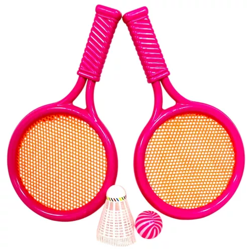 Ütő klt., hálós, + 2 labda, 2 szín, 17x30 cm hálós