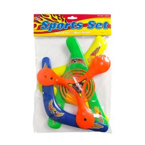 Frizbi klt., bumeráng, 4 db, 22x35 cm zacsk.