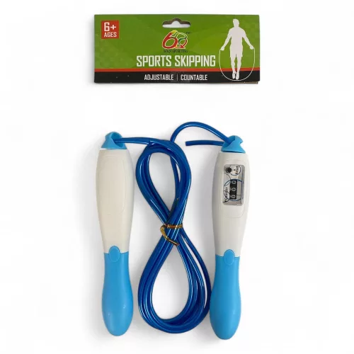 Ugrálókötél számlálóval, PVC anyagból, 2 színben, 15x18 cm