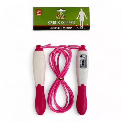 Ugrálókötél számlálóval, PVC anyagból, 2 színben, 15x18 cm