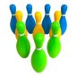 Bowling klt., 6 bábu, mesés, 2 golyó, 19x16 cm dob.
