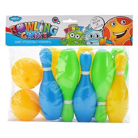 Bowling klt., 10 bábu, 2 golyó, 33x29 cm zacsk.