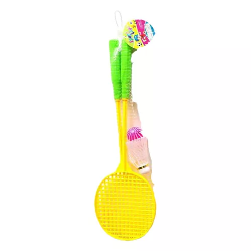 Gyerek ütő készlet, színes tollaslabda, 44 cm, játékhoz.