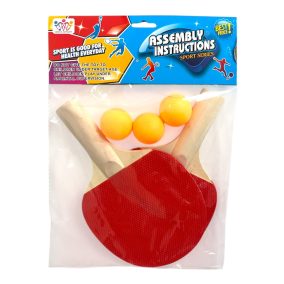 Ping-pong ütő klt. + 3 labda, 23x34 cm zacsk.