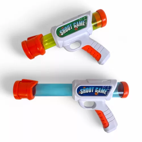 Labdakilövő klt., pisztoly, 2 db + labda + céltábla, 32x25 cm dob.