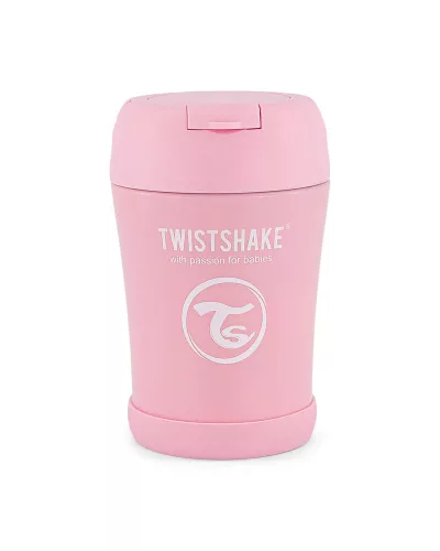 Twistshake rozsdamentes hőtartó ételtároló, 350 ml, rózsaszín  babaétel termosz