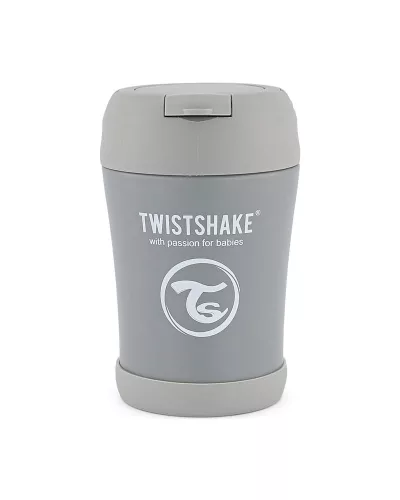 Twistshake rozsdamentes hőtartó ételtároló, 350 ml, szürke  babaétel termosz