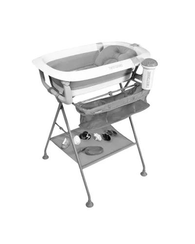 Twistshake luxus összecsukható babakád készlet puha betéttel, állványos  + hajmosáshoz öblítő edény + 3 db vidám kádjáték