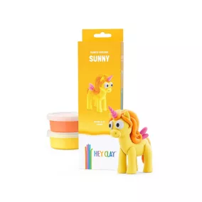   Hey Clay Unikornis gyurma készlet - Sárga Sunny, 3 tégelyes