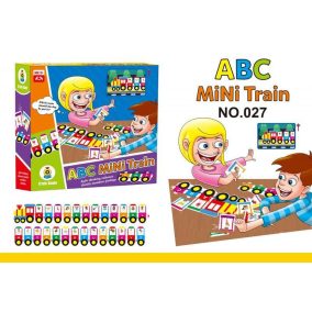 Angol ABC oktató társasjáték vonat formában, 21x21 cm.