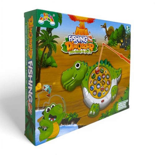 Horgász játék, zenélő dínó forma, 33x27 cm, dob tartozékkal.