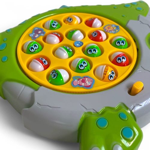 Horgász játék, zenélő dínó forma, 33x27 cm, dob tartozékkal.