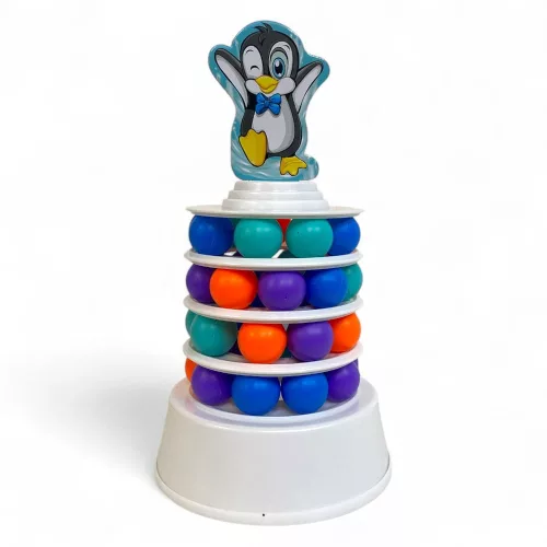 Egyensúlyozó pingvin társasjáték: szórakoztató kihívás gyerekeknek.