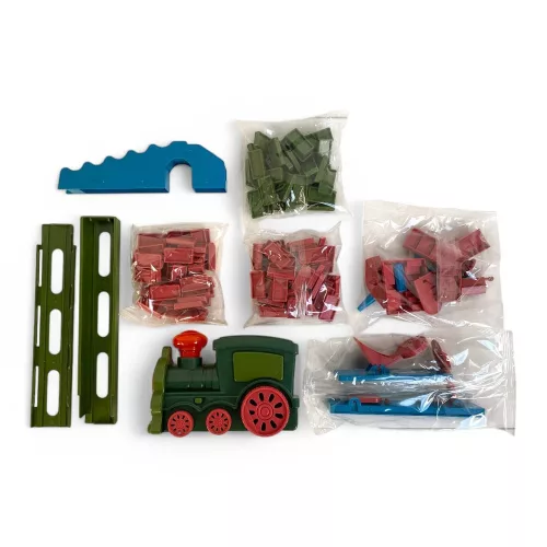 Eldöntős dominórakó mozdony hang- és fényhatásokkal.