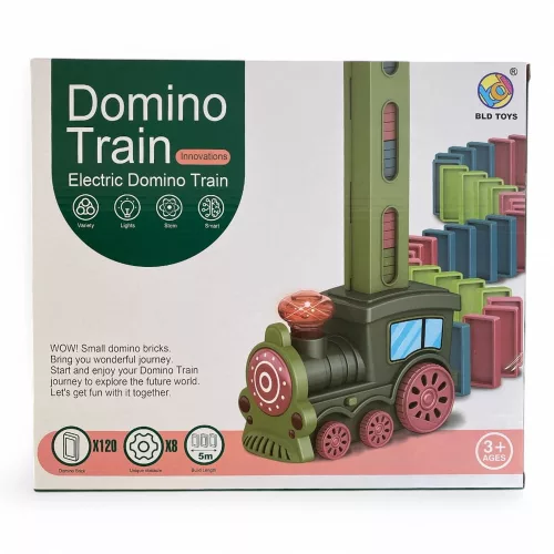 Eldöntős dominórakó mozdony hang- és fényhatásokkal.