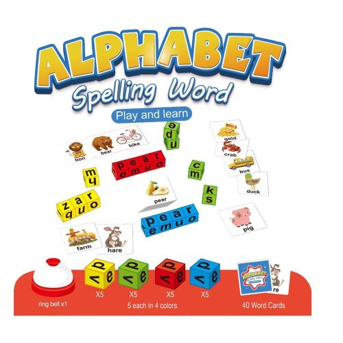 Gyorsasági társasjáték: angol oktató kártyák és csengővel.