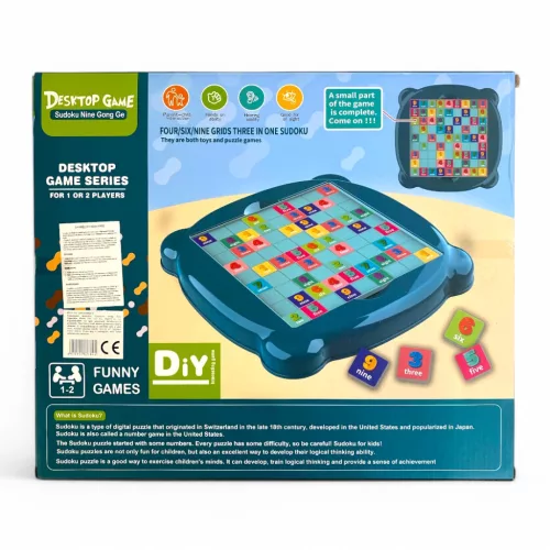 Sudoku logikai társasjáték, 40x34 cm-es, szórakoztató kihívás.