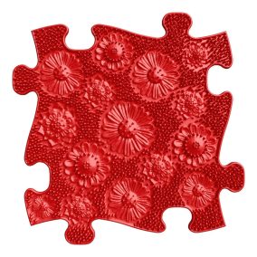   Muffik szenzoros ortopédiai szőnyeg rét puzzle piros - kemény