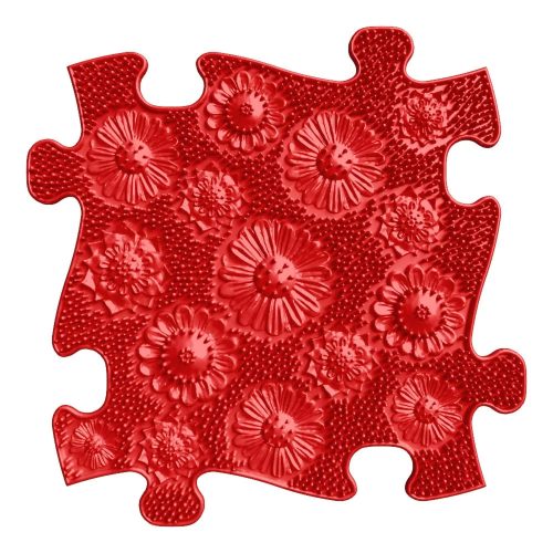 Muffik szenzoros ortopédiai szőnyeg rét puzzle piros - kemény