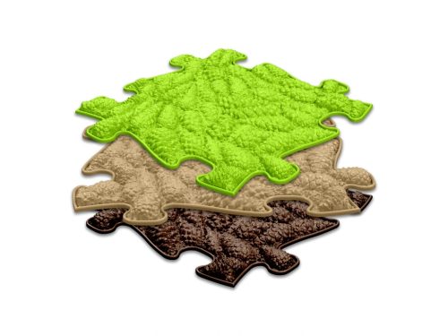 Muffik szenzoros ortopédiai szőnyeg erdő puzzle sötét barna - kemény