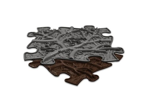 Muffik szenzoros ortopédiai szőnyeg puzzle gyökerek barna- puha