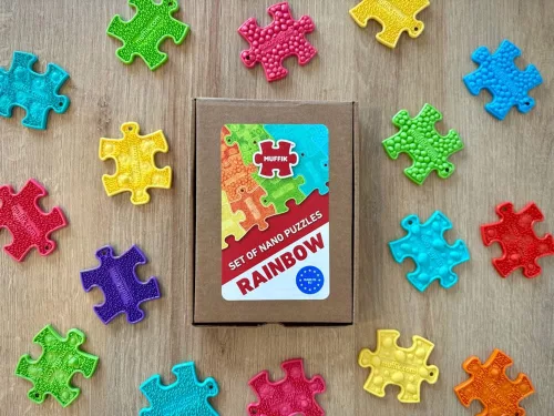 Muffik Szenzoros nano puzzle szett - szivárvány, 24 db-os