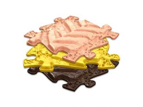 Muffik szenzoros ortopédia szőnyeg- Traktor Nyom -Pasztell narancs