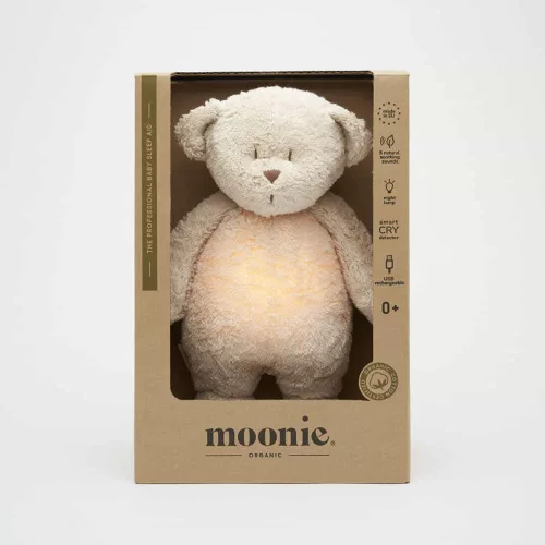 Moonie 2.0 the Organic Humming Friend dallammal és lámpával maci- SAND